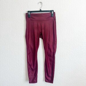 Fabletics Size Medium Red Shiny Leggings Motion 365 High Rise